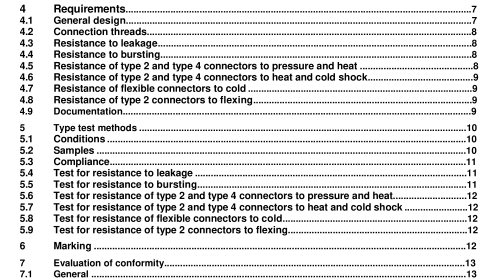 BS EN 12094-8:2006 - Fixed firefighting systems — Components for gas extinguishing systems — Part 8: Requirements and test methods for connectors