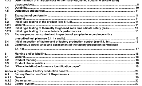 BS EN 12150-2:2004 - Glass in building — Thermally toughened soda lime silicate safety glass — Part 2: Evaluation of conformity/Product standard