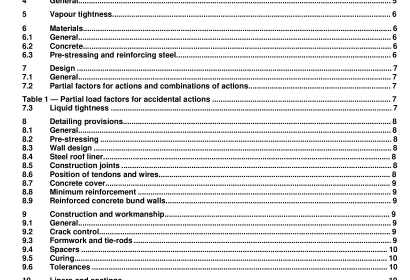 BS EN 14620-3:2006 - Design and manufacture of site built, vertical, cylindrical, flat-bottomed steel tanks for the storage of refrigerated, liquefied gases with operating temperatures between 0 °C and p165 °C — Part 3: Concrete components