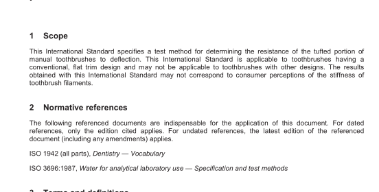 BS EN ISO 22254:2005 - Dentistry — Manual toothbrushes — Resistance of tufted portion to deflection