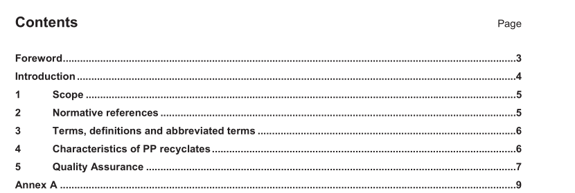 EN 15345:2007 - Plastics - Recycled Plastics - Characterisation of Polypropylene (PP) recyclates